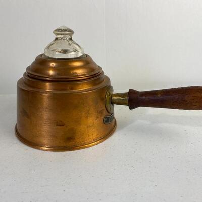 Vintage Copper Percolator With Wood Handle  