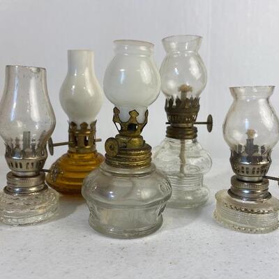Vintage lot of Miniature Oil Lamps