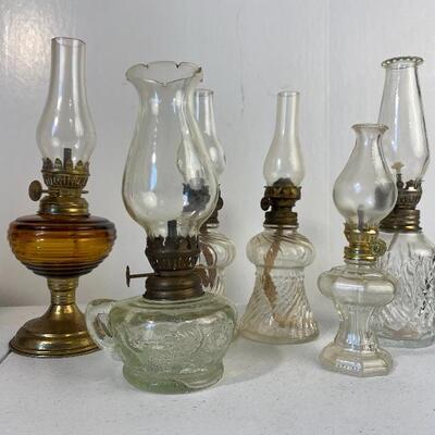 Lot of Vintage Miniature Oil Lamps