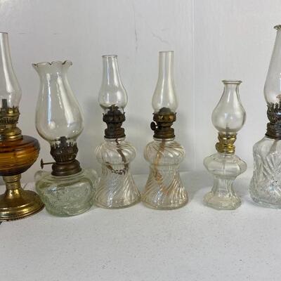 Lot of Vintage Miniature Oil Lamps