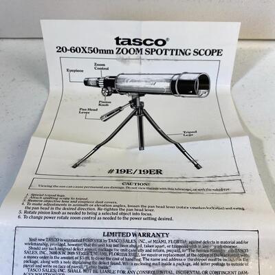 Vintage 1985 Tasso 20-60 x 50mm Zoom Spotting Scope  Tripod