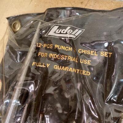 Nice New Ludell 12 pc All Steel Punch and Chisel Set