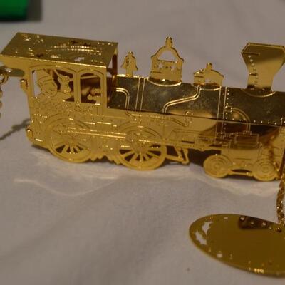 Gorham Gold Plated Christmas Treasures North Pole Train Set