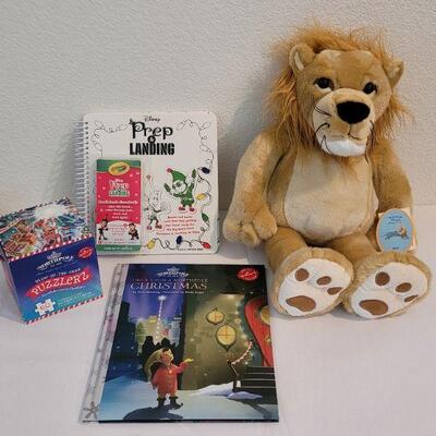 Lot 101: NEW Lion Plushie, Book, Activity Book and Puzzle