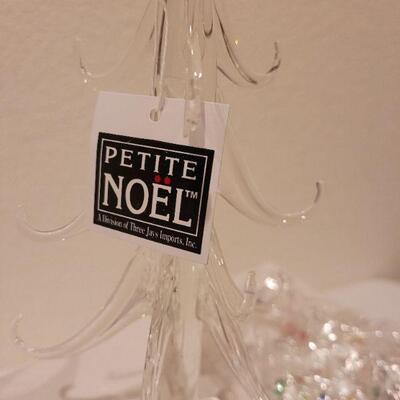 Lot 103: NEW Glass Christmas Tree with Ornaments 