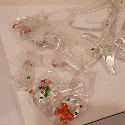 Lot 103: NEW Glass Christmas Tree with Ornaments 