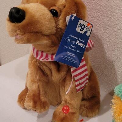 Lot 106: NEW Bear with Blanket, (6) Board Books & Animated Dog