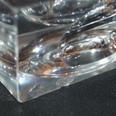 Vintage Crystal block lighter and ashtray