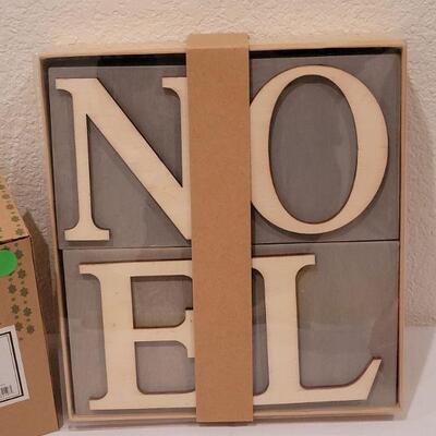 Lot 116: NEW NOEL Sign, Bell and BELIEVE Santa
