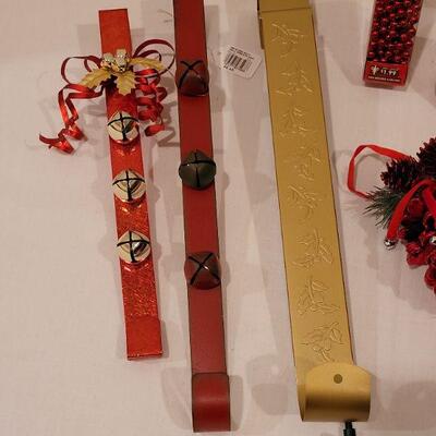 Lot 120: NEW Holiday Candle, Wreath Hangers, (2) Ornaments and Beads