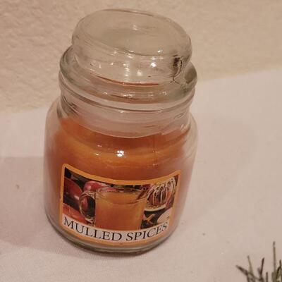 Lot 120: NEW Holiday Candle, Wreath Hangers, (2) Ornaments and Beads