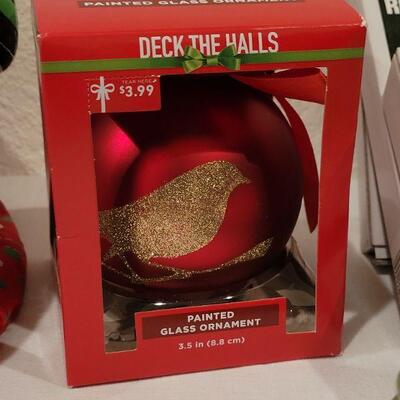 Lot 142: NEW Hallmark Snowman Collapsible Basket,  Candle, (3) Holiday Plates, Macy's Christmas Tree Salt & Pepper, Handpainted...