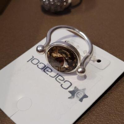 Lot 166: NEW Infinity Necklace and 2 NEW Rings (one with Smoky Quartz Stone)