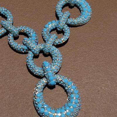 Lot 167: NEW Hallmark Light Blue Tassel Necklace and NEW Turquoise Color Jacqueline Kent Necklace 