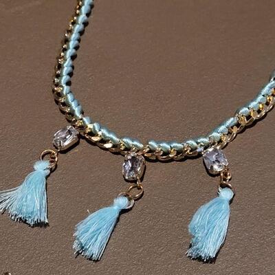 Lot 167: NEW Hallmark Light Blue Tassel Necklace and NEW Turquoise Color Jacqueline Kent Necklace 