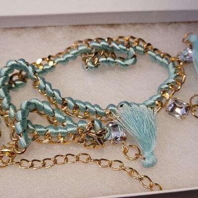 Lot 167: NEW Hallmark Light Blue Tassel Necklace and NEW Turquoise Color Jacqueline Kent Necklace 