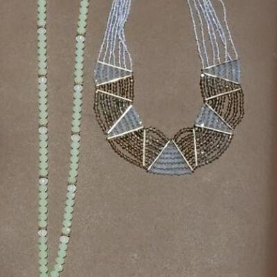 Lot 169: New Collar Beaded Necklaces & Long Tassel Pendant Beaded Necklace 