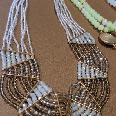 Lot 169: New Collar Beaded Necklaces & Long Tassel Pendant Beaded Necklace 