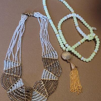 Lot 169: New Collar Beaded Necklaces & Long Tassel Pendant Beaded Necklace 