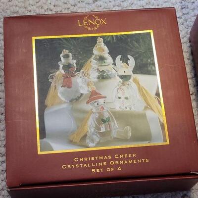 Lot 180: LENOX New Naughty or Nice SANTA + (4) Crystalline Ornaments 