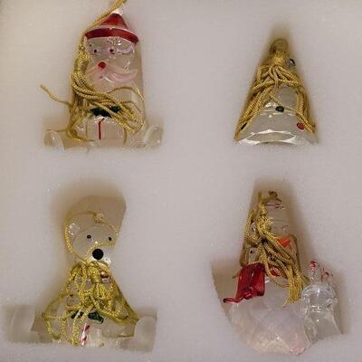 Lot 180: LENOX New Naughty or Nice SANTA + (4) Crystalline Ornaments 