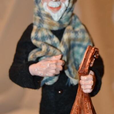 Vintage Simpich Christmas Caroler Mandolin Man Figurine by Simpich Studio