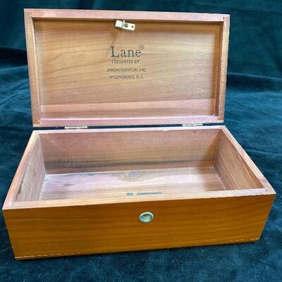 Lot: 2: Three Jewelry Boxes and a miniature replica of a Lane Cedar Chest