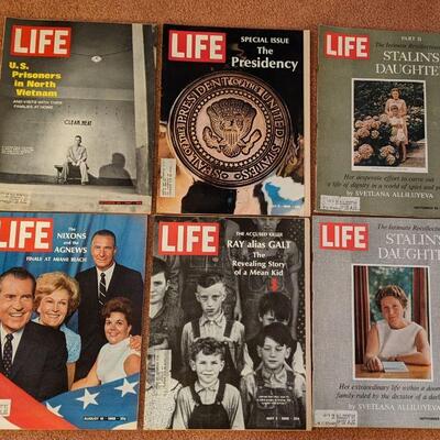 Lot of 6 Life magazines Stalin's daughter Nixon Agnew POW Vietnam 1967 1968 (#59)
