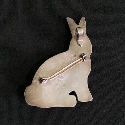 Sterling Silver - 925 Large Bunny Brooch/ Pendant 