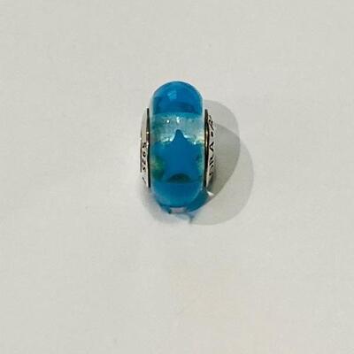 Pandora (D) 925 Clear w/Blue Stars Glass Bead 