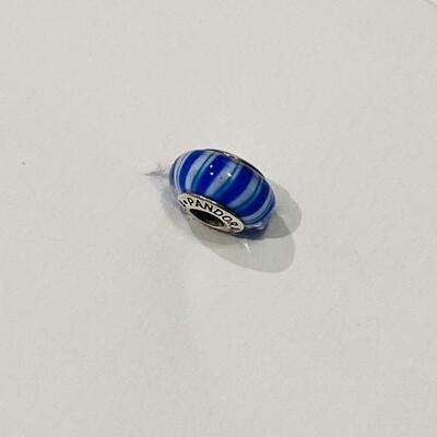 Pandora (H) 925 Blue Stripe Glass Bead 