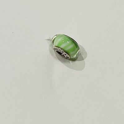 Pandora (I) 925 Green Stripe Glass Bead 