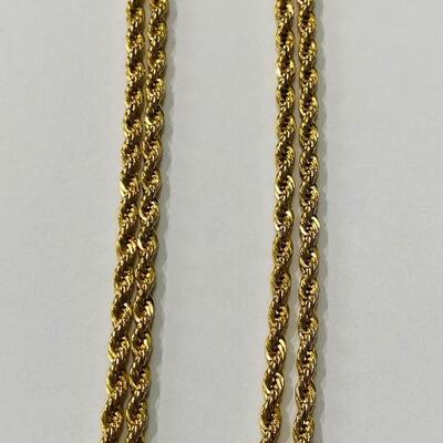 38â€ Gold Toned Rope Chain 