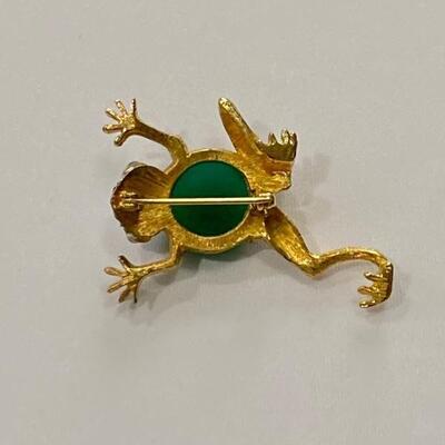 Fashion Frog Brooch/Pin with Fashion Jade Stone Body