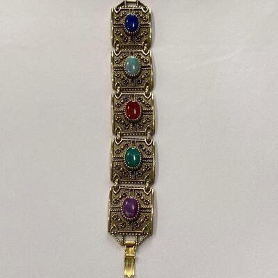 Sarah Cov Gold Toned Multi Stone 7â€ Bracelet 
