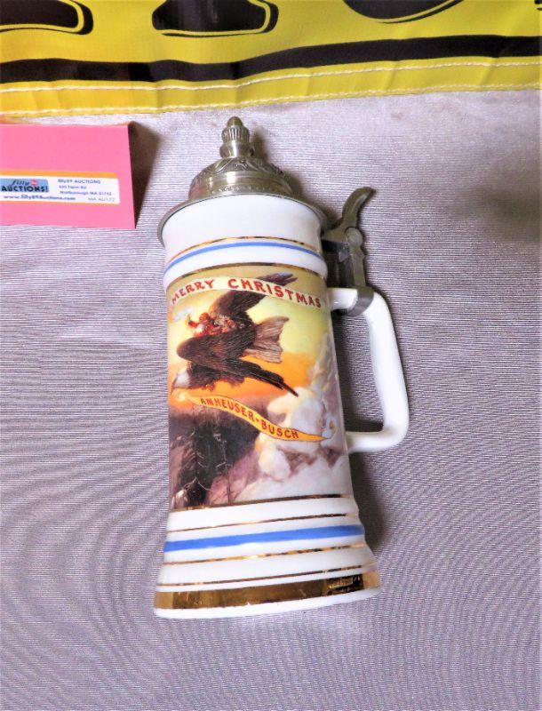 1990 Berninghaus Stein Merry Christmas AnheuserBusch Porcelain W