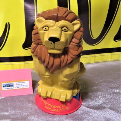 Ringling Bros. Collectible LION Stein Plastic Circus hinged Mug Circus