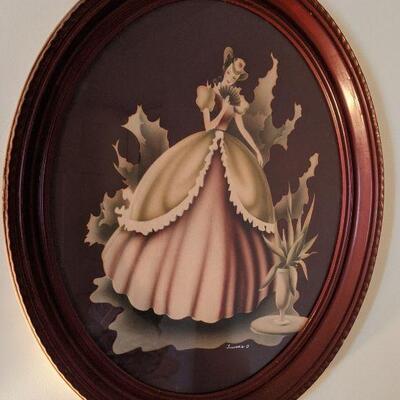 Turner Southern Belle picture in oval frame-1940-1950s