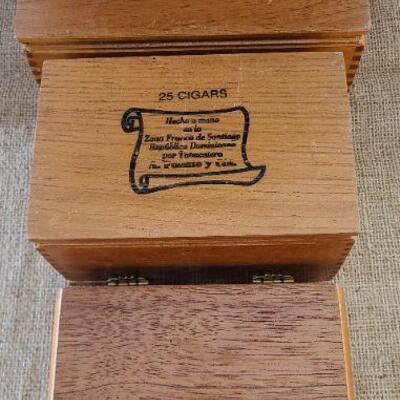 3 Wooden Cigar boxes