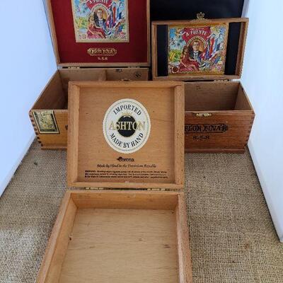 3 Wooden Cigar boxes