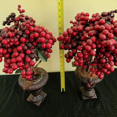 3 Red Berry Topiaries