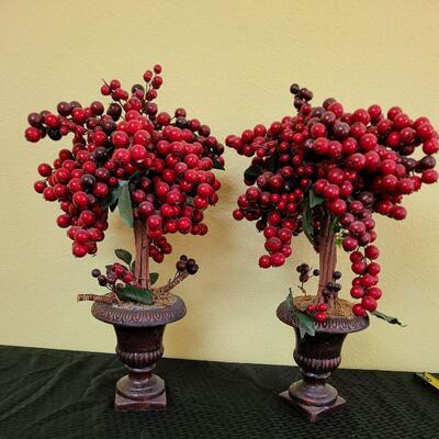 3 Red Berry Topiaries