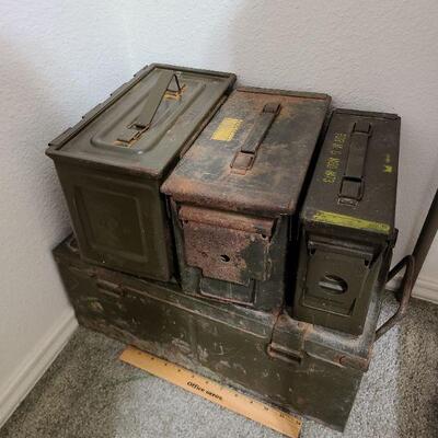 4 Metal Ammo Boxes