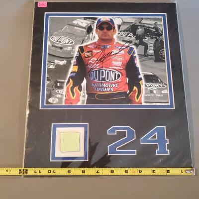 Lot 68: #24 Jeff Gordon Autographed Photo and Race Car Piece