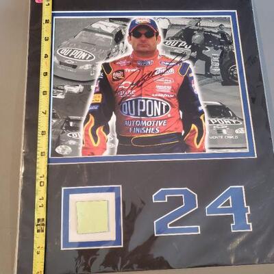 Lot 68: #24 Jeff Gordon Autographed Photo and Race Car Piece