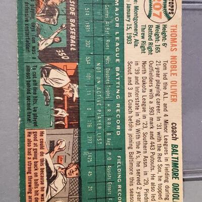 Lot 86: Baltimore Orioles - Tom Oliver Baseball Card