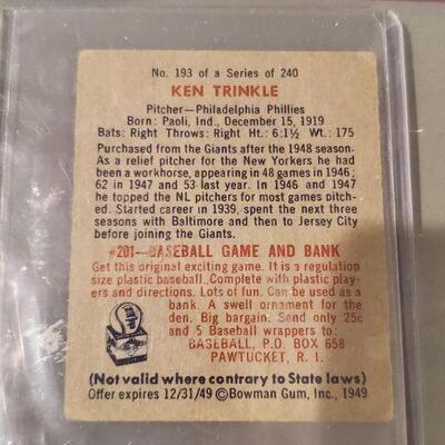 Lot 96:  Small Mini Ken Trinkle Baseball Card