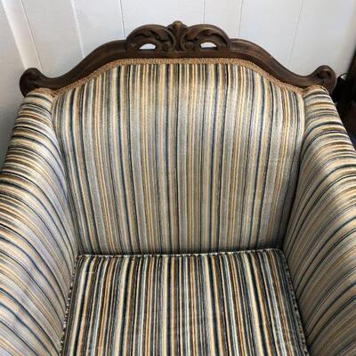 Lot 2 - Antique Striped Sitting Chair LOCAL PICKUP ONLY