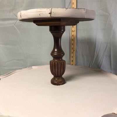 Lot 6 - Pie crust Two Tier Mahogany Table LOCAL PICKUP ONLY