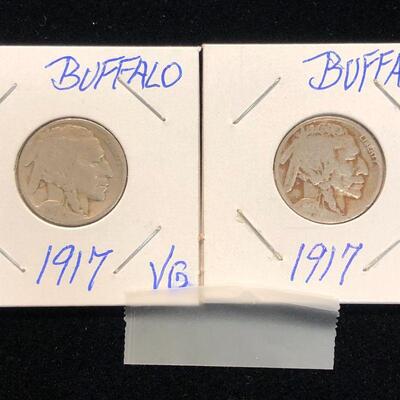 Lot 63 - (2) 1917 Buffalo Nickels